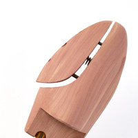 Horma para Zapatos de Cedro Rojo Americano, de Madera, Personalizable, Brillante, con Accesorios Dorados Ajustables