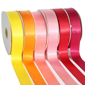 Ruban en satin de haute qualité 100% polyester, 196 couleurs, simple face, 38 mm, pour la fête des mères, les cadeaux et la <span class=keywords><strong>d</strong></span>écoration florale - Product Image 1