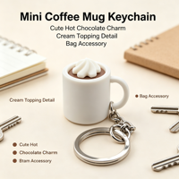Vente flash : Porte-clés en PLA pour impression 3D, petit modèle de tasse à café ou à thé au lait, clicker pour le bout des doigts, ornement à suspendre au sac à dos