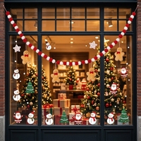 Guirlande de Noël lumineuse et colorée en forme d'étoile de 180 cm avec boules décoratives pour sapin de Noël et cheminée