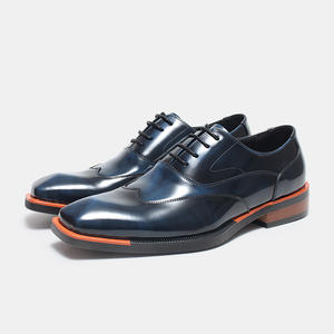 Zapatos de Vestir de Hombre con Cordones, de Cuero Ligero, con Tacón Alto, Punta en Pico, Estilo Derby, para Bodas, Negocios, Temporada de Otoño - Product Image 5