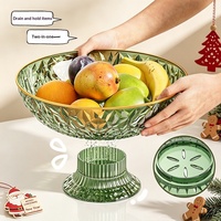 Luxe gepolijste gouden rand hoge fruit- en snoep schaal voor de woonkamer, voor het presenteren van desserts en snoepjes