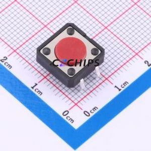 TP11012643 Tactile Switch Through hole Component (THT),12x12mm Switch Single Pole Single Throw Round Button 2.6N Through Hole - Product Image 1