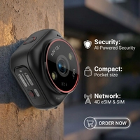 Caméra de poche IA OEM 4G LTE portable, caméra AOV sans fil, détection de mouvement extérieure, audio bidirectionnel, vision nocturne