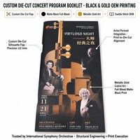Folleto de Conciertos Personalizado, Impresión Offset a Todo Color, Laminado Mate, Programa Impreso en Papel Artístico, Servicio OEM