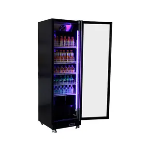 Светодиодный дисплей для безалкогольных напитков, витрина из алюминиевого сплава с одной дверцей, вертикальный холодильник для напитков Pepsi