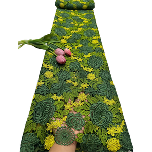Tissu en dentelle soluble dans l'eau brodé NI.AI, dentelle guipure africaine de haute qualité pour la couture, destiné aux femmes nigérianes - Product Image 1