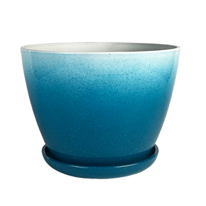 Vaso de Cerâmica Brilhante com Pintura Salpicada e Prato, 8 Polegadas, Vaso Multicolorido com Drenagem para Casa e Jardim - Product Image 5