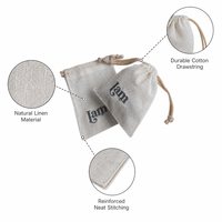Sac à cordon en toile de coton beige écologique, personnalisé avec logo, portable, petit, réutilisable, pour bijoux, cadeaux, mariage