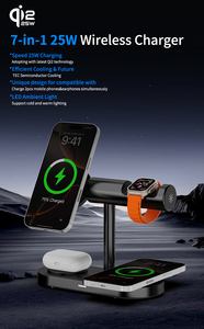 <span class=keywords><strong>Chargeur</strong></span> sans fil magnétique Qi2 <span class=keywords><strong>7</strong></span> en 1 25W avec lumière ambiante LED Ventilateur de refroidissement pour charger 2 téléphones mobiles Apple <span class=keywords><strong>Watch</strong></span> Écouteurs - Product Image 5