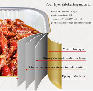 Récipient d'emballage alimentaire de papier d'aluminium à emporter d'or <span class=keywords><strong>noir</strong></span> - Product Image 5
