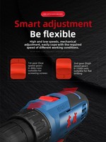 Taladro Inalámbrico Sin Escobillas de 16V, 38Nm, con Batería de Iones de Litio de 2000mAh, Cargador, 24 Brocas, Caja de Herramientas, Certificación CE FCC, para Venta al Por Mayor