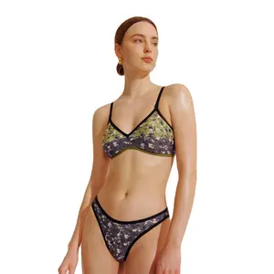 YingTang Doppelseitiger Vintage-Badeanzug aus Stoff für Frauen Plus Size Bademode Floral Reversible Bikini Custom Beach Badeanzüge