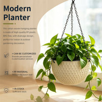 Pot suspendu double traditionnel auto-arrosant avec trous de drainage, 2,56 L, en PP durable, pour usage intérieur/extérieur
