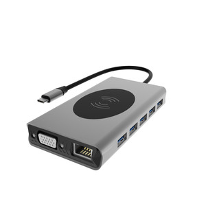 BASIX 13 in 1 <span class=keywords><strong>USB</strong></span>ハブ ワイヤレス充電器 ポータブル Type-C ハブポート マルチRJ45ハブ MacBook ProおよびType-C Windowsノートパソコン対応 - Product Image 2