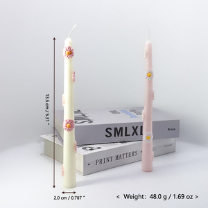 P30F Handmade <span class=keywords><strong>Taper</strong></span> Duft kerze mit Blumen dekor für den Urlaub oder Geschenke - Product Image 6