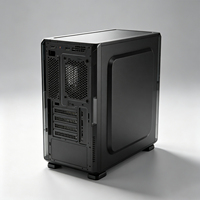 Boîtier PC MicroATX Mid Tower à panneau latéral ventilé, nouveau design, très demandé, châssis gaming noir, 2 ventilateurs inclus
