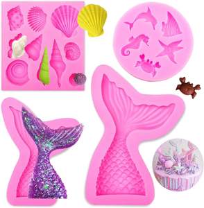 Ocean serie 2 stili fondente stampo in Silicone per alghe mare pesce conchiglia di mare strumenti per torta al cioccolato - Product Image 3