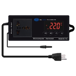 Contrôleur de température numérique LCD pour reptiles AC-112 -40~110°C, résolution 0,1°C, capteur externe, marche/arrêt, plastique, OEM, IP65 - Product Image 2