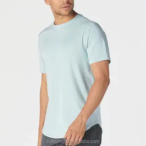 Hot biểu tượng tùy chỉnh cong HEM t Áo sơ mi cho nam giới trống 220 GSM 95 cotton 5 Spandex t Áo sơ mi phòng tập thể Dục Đào Tạo người đàn ông đồng bằng t Áo sơ mi