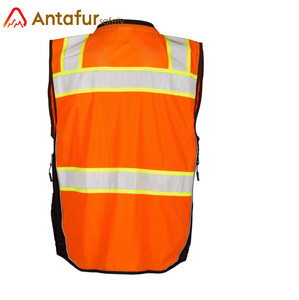 Gilet d'ingénieur réfléchissant de classe 2 ANSI, tissé lourd, bicolore, avec col rembourré pour supporter un poids supplémentaire, poches cargo - Product Image 6