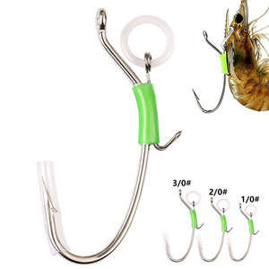 10 pièces/sac Hameçons lumineux <span class=keywords><strong>pour</strong></span> crevettes vivantes, hameçons de pêche à l'appât vivant <span class=keywords><strong>pour</strong></span> eau salée, <span class=keywords><strong>pour</strong></span> la pêche au bar, au <span class=keywords><strong>brochet</strong></span> et au poisson-chat - Product Image 1