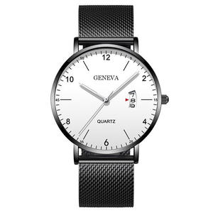 Nuevo reloj de pulsera para hombre, reloj de cuarzo luminoso con correa de malla y correa de cuero, reloj de negocios y moderno para hombre - Product Image 2