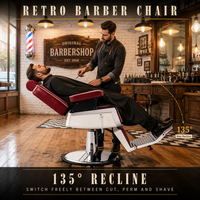 Fauteuil de Barbier Hydraulique en Cuir PU de Haute Qualité, Design Moderne, Robuste, Équipement Commercial pour Salon et Salon de Coiffure