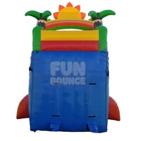 Tobogán Inflable de PVC de 18 Pies, Modelo FAN BOUNCE, con Diseño de Sol en el Paraíso, de Una Sola Vía, para Uso Comercial