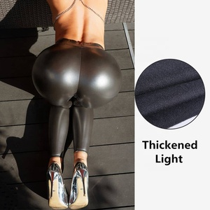 Pantalon en PU taille haute 5XL pour femmes, leggings chauds sexy de fitness - Product Image 3