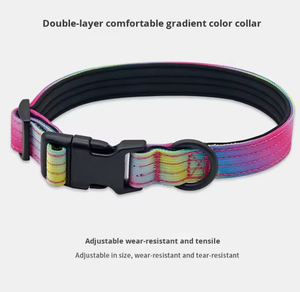 Grenzüberschreitendes neues Prinzessinnen-Stil Hundehalsband aus strapazierfähigem, reißfestem Polyester für mittelgroße und große Hunde, verstellbar, Farbverlauf - Product Image 4