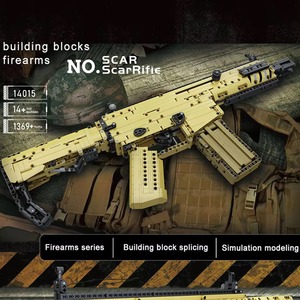 Mould <span class=keywords><strong>King</strong></span> 14015 Fusil militaire Scar, modèle d'arme à feu en briques, jouets de construction DIY, ensemble de blocs de construction pour enfants - Product Image 3