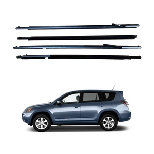 Ajustement pour Toyota <span class=keywords><strong>RAV4</strong></span> <span class=keywords><strong>2013</strong></span> 2014-2018 fenêtre coupe-froid moulage garniture joint ceinture Chrome 4 pièces - Product Image 1