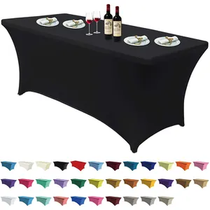 Встроенные 30 + цвета; Подходят для вечеринки украшение стола полиэфирная скатерть из стрейчевого эластичного материала спандекс свадебные скатерти покрытие стола