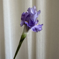 KEWEI 158 Artificielle Décorative Iris Fleur Orchidée Vanda Simple Tige Bleu Soie Fleur De Lis Iris Fleur