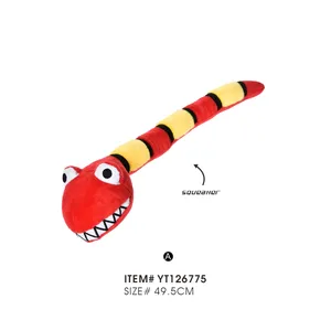 Novo Design Cobra Bonito Forma Stuffed Puppy Pet Mutt Plush Squeak Toy para Médios Grandes Cães