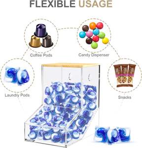 Récipient mural pour dosettes de lessive avec couvercles <span class=keywords><strong>Porte</strong></span>-dosettes pour lave-vaisselle Boules de sécheuse Perles Organisateur de savon en poudre Boîtes de rangement et bacs - Product Image 3
