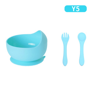 Ensemble de 3 pièces pour l'alimentation des bébés en silicone de qualité alimentaire sans BPA, comprenant un bol, une cuillère, une fourchette, des <span class=keywords><strong>couverts</strong></span> pour enfants, ensemble repas personnalisé pour bébé - Product Image 2