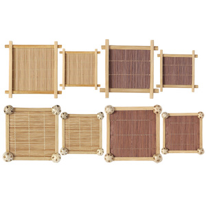 Bamboo <b>Teacup</b> Holders Grid Pattern Heat Insulating Mats Tea Ceremony Accessories Jewelry Display Props - Product Image 1
