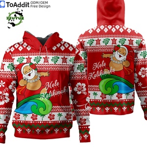 Sudadera con Capucha para Hombre con Estampado de Papá Noel Hawaiano, Cómoda y Ajustada, Venta al Por Mayor - Product Image 2