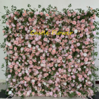 FW680 décorations de mariage de haute qualité fournitures 3D/5D mur floral rose mur de fleurs pour la décoration de mariage à la maison