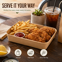 Platos y Tazones de Papel Kraft Natural Biodegradables y Compostables de Grado Alimenticio, Resistentes y Desechables, Personalizados para Restaurantes y Comida para Llevar