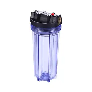 10-Inch Blue PP Activated Carbon Water Filter Housing 50 GPD Flow Rate Manual Power for Household Water Filtration