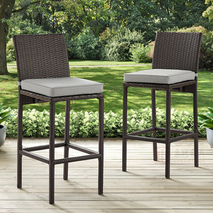 Tabouret de bar portable haut de gamme au design pastoral extérieur avec cadre et dossier en plastique, chaises en rotin durables pour cour et club - Product Image 5