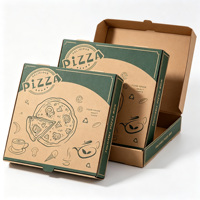 Boîte à pizza pliable personnalisée en papier kraft de qualité alimentaire, résistante à l'huile, emballage jetable pour pizza, fabrication OEM ODM, boîtes à pizza