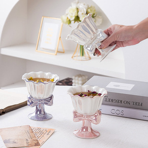 Tasses à fleurs modernes en céramique écologiques, compatibles lave-vaisselle, 180 ml, pour desserts, vin, café, cornets de crème glacée, cadeaux idéaux - Product Image 4