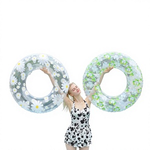 Flotador Inflable Transparente con Diseño de Estrellas, Anillo de Natación Redondo de PVC para Adultos y Niños, Diseño para Disfrutar la Vida - Product Image 5