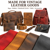 Cuir pleine fleur vintage Crazy Horse en cuir de vachette véritable pour sacs, chaussures, carnets, petits articles – Vente en gros, personnalisation OEM