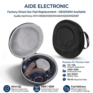 Étui pour <span class=keywords><strong>casque</strong></span> <span class=keywords><strong>Audio</strong></span>-<span class=keywords><strong>Technica</strong></span> ATH-M50X/M30X/M40X/M20X/M50XBT sans fil et <span class=keywords><strong>filaire</strong></span>, en toile, résistant aux chocs et étanche - Product Image 1