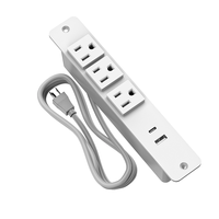 Eingebaute Desktop-Steckdosenleiste mit 3 AC-Steckdosen USB-A USB-C Anschlüsse Flächenbündige Schreibtisch-Steckdose für Büromöbel